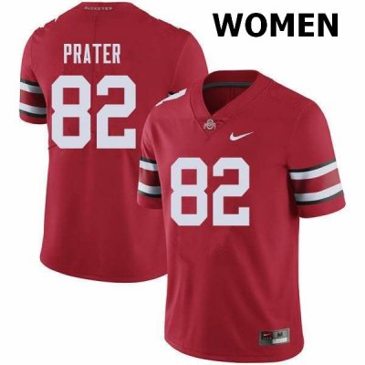 Women's Ohio State Buckeyes #82 Garyn Prater Red Nike NCAA College Football Jersey New TNL8444EK